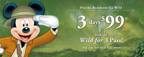 Disney World Wild for 3 Passes